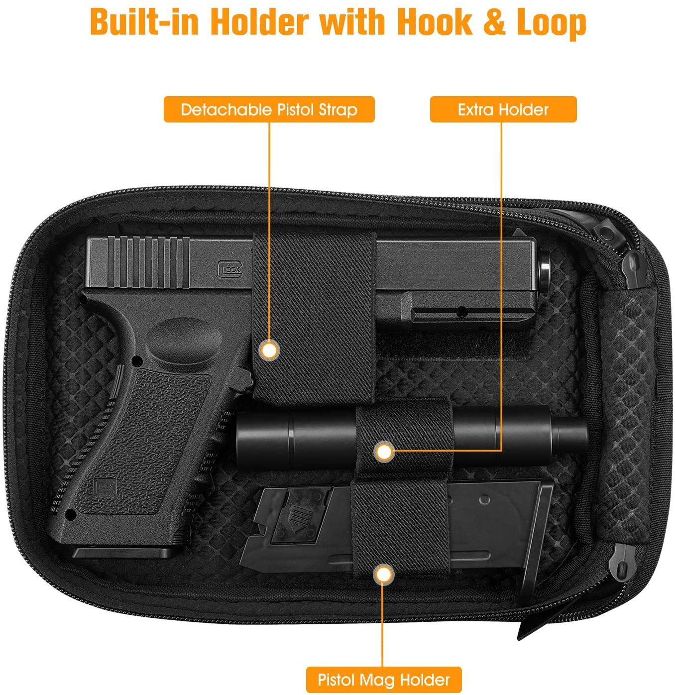 Concealed Carry Gun Pouch Pistol Holster Pack Waist Pocket with Belt Loops Black