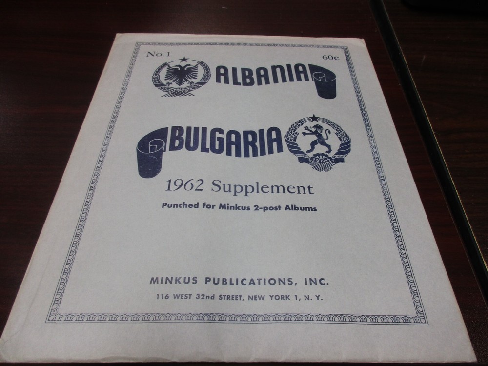 "MINKUS" 1962 SUPPLEMENT ALBANIA BULGARIA #1   W/FREE SHP.