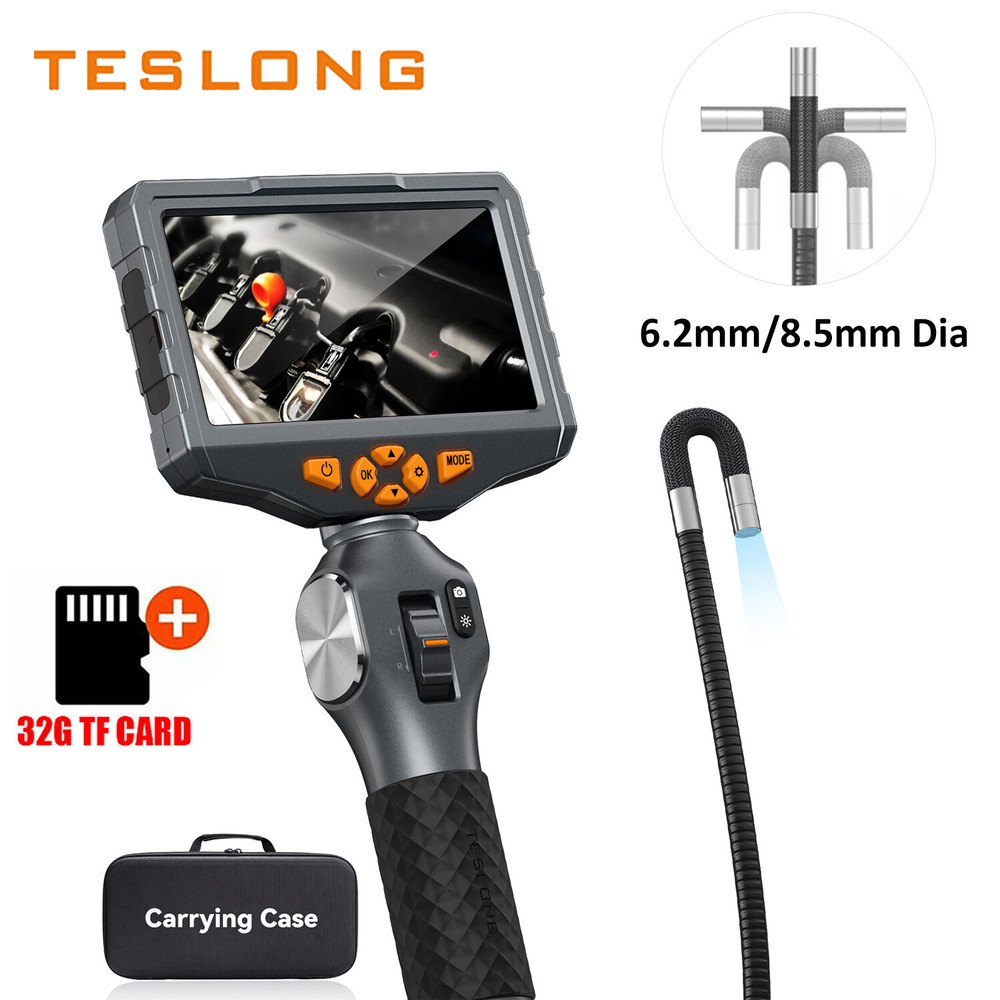Articulating Borescope Two-Way Articulation Head 5" Endoscope Inspection Camera