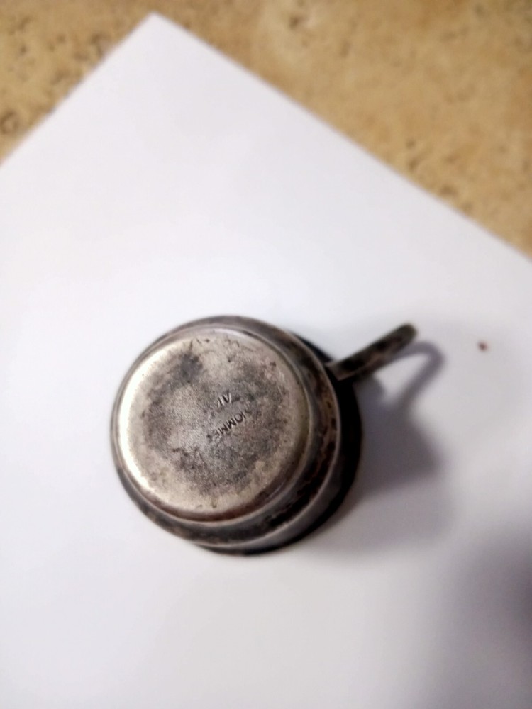 antique cup covered with silver, silver plating