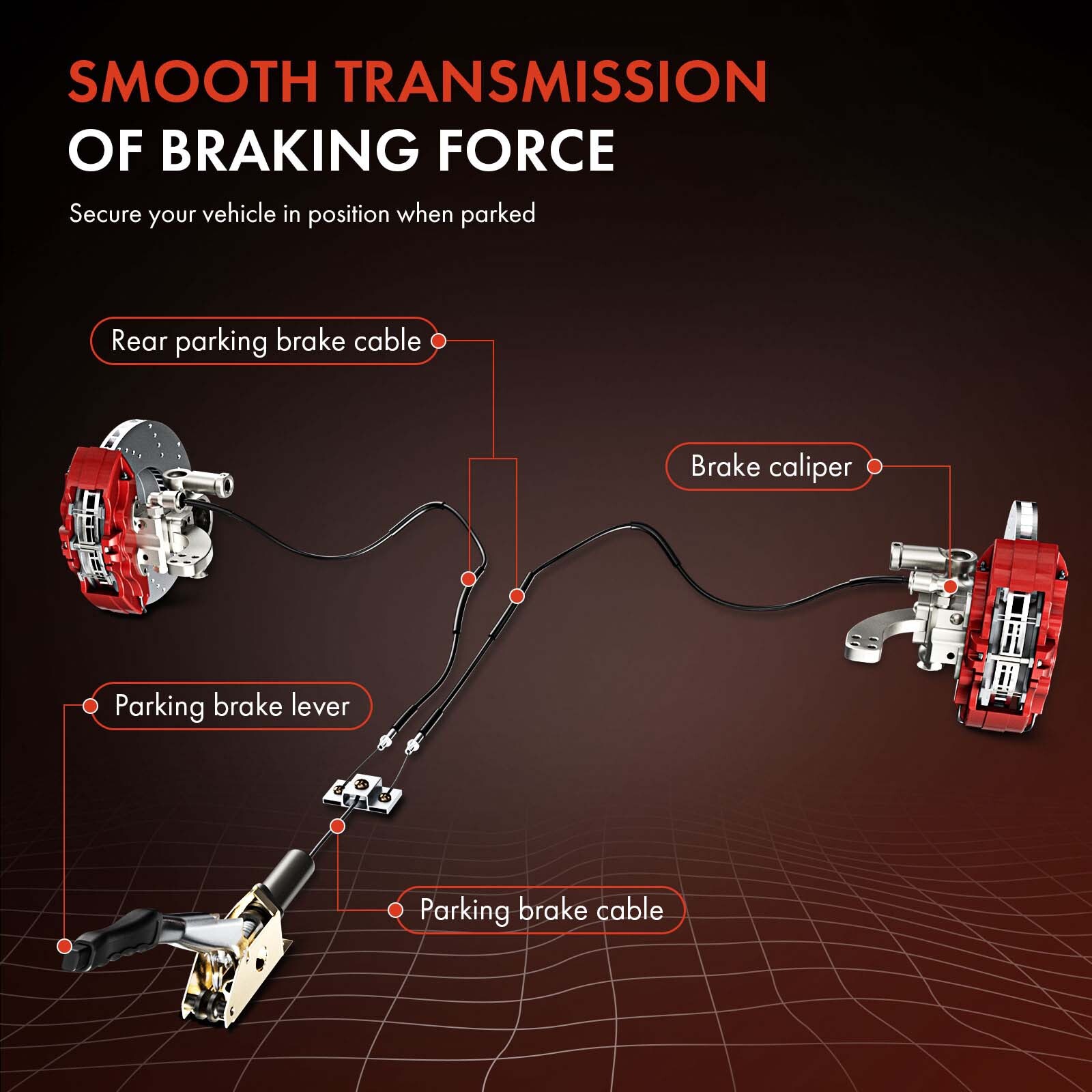 New Intermediate Parking Brake Cable for Chevy Silverado 1500 GMC Sierra 1500