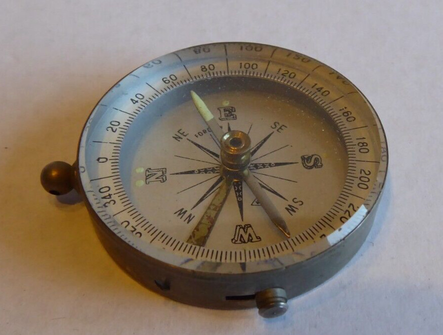Vintage Captain Cabin Map Reader Compass - box only, and Vintage Pocket Compass