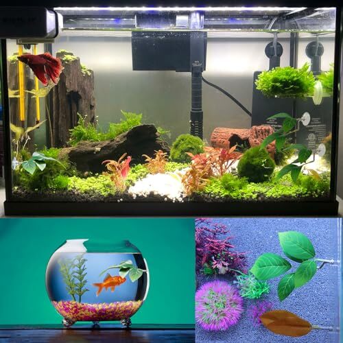Fish Leaf Pad Fish Tank Accessories Aquarium Décor Simulating pcs Adjustable 3