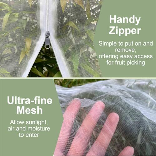 Homoda Fruit Tree Netting Cover with Zipper and Drawstring, 2 Assorted Sizes