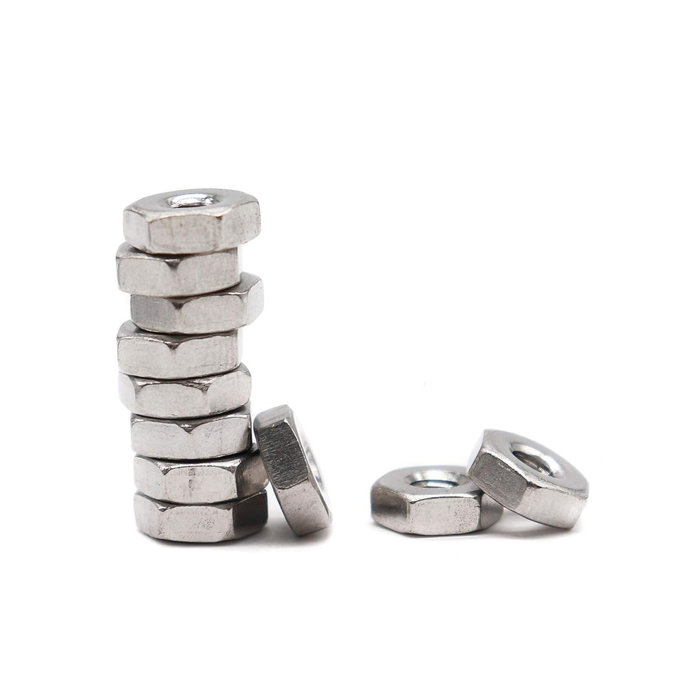 100Pcs #6-32 304 Stainless Steel Hex Nuts Lock Nuts