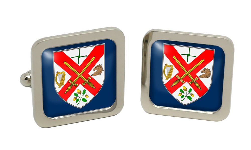 County Kildare (Ireland) Square Cufflink in Chrome Box
