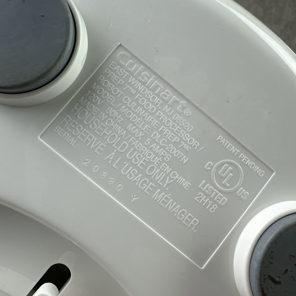 Cuisinart Prep 7 Cup Food Processor Motor Base White DLC-2007N Replacement