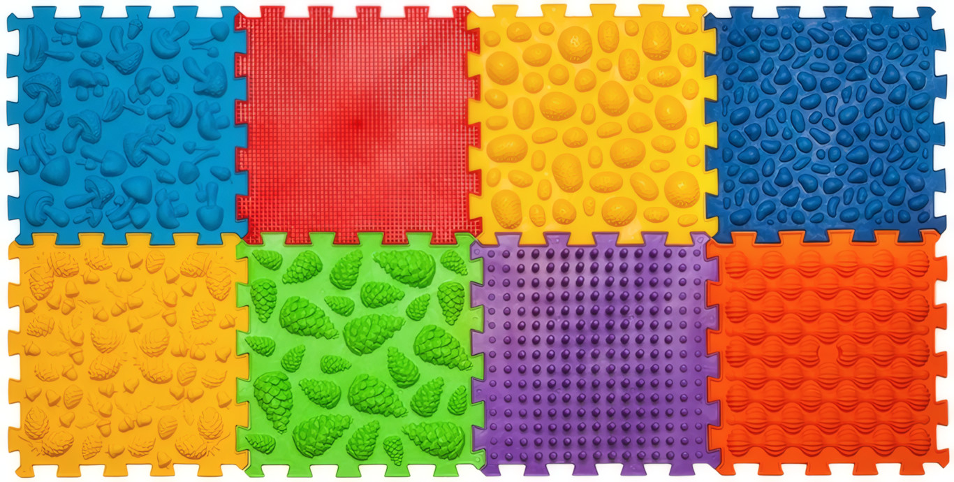 Ortek Sensory Foot Massage Puzzle Mat Set 8 Orthopedic Tiles Kids