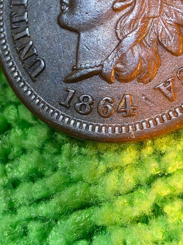 MAJOR ERROR 1864 -L BRONZE INDIAN HEAD PENNY SNOW-14 RPD FANTASTIC COIN!!!