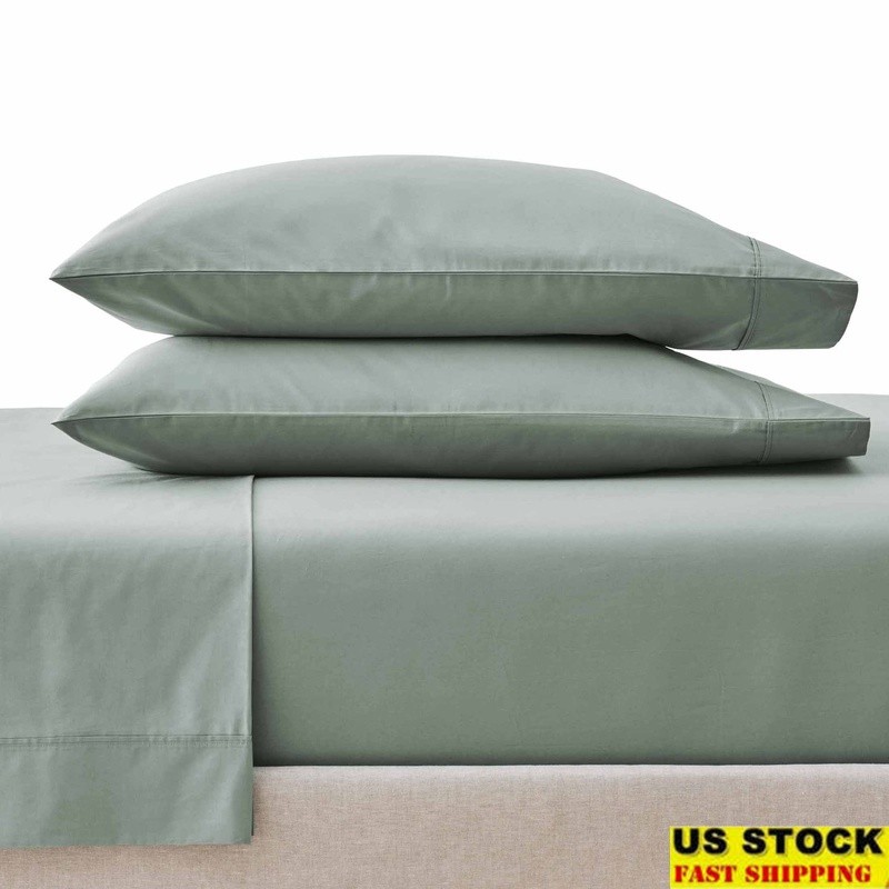 Ultra Soft 300 Thread Count Cotton Percale 4 Piece Sheet Set Machine Washable US