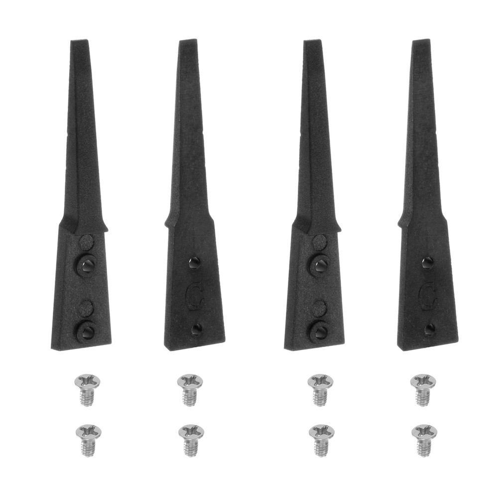 2pair Replaceable Ceramic Tweezer Tips 1.5" Carbon Fiber Flat Heads, Black