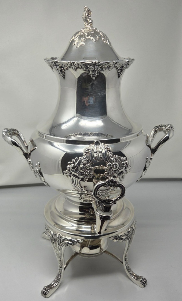 KING FRANCIS BY REED & BARTON COFFEE URN WITH STAND, LID & BURNER 36 CUP 1660