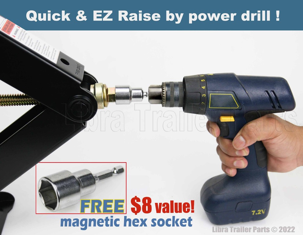 (2) LIBRA 30" 5000lb RV Stabilizer Leveling Scissor Jacks w/socket & install Kit