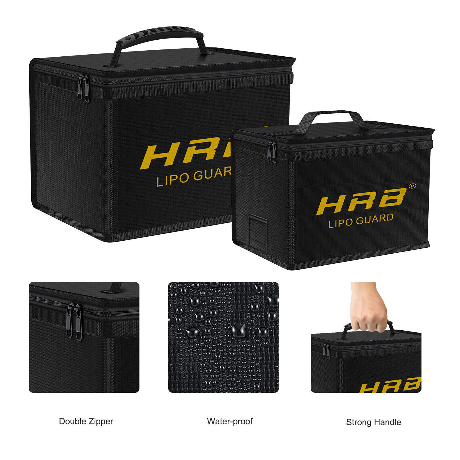 2Pack Lipo Battery Safe Guard Fireproof Explosionproof Bag Charge & Storage