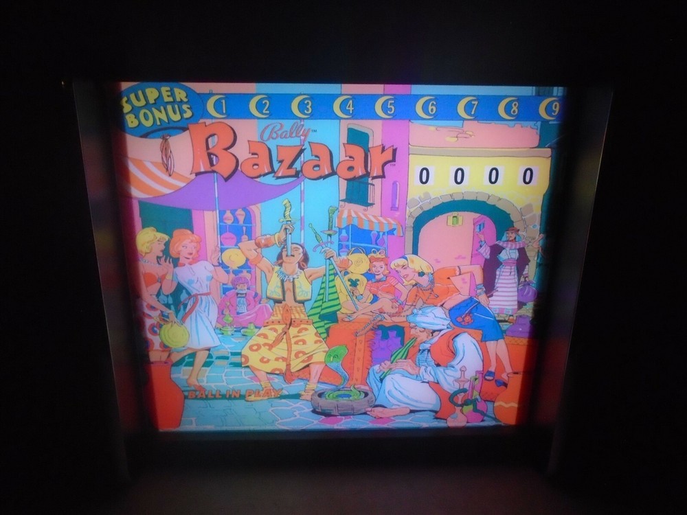 Bally Bazaar Pinball Head LED Display light box