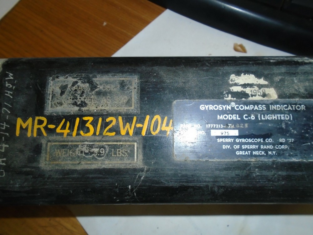 Gyrosyn Compass Indicator Model C-6 (lighted) P/N: 1777213
