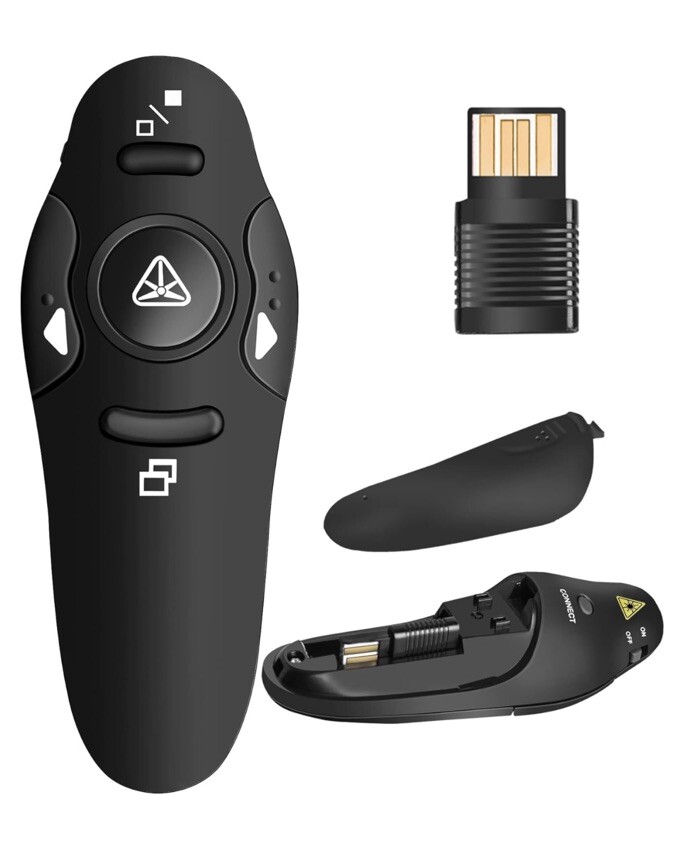 Wireless Presenter Model D100, 2.4 GHz With Laser Pointer 39’ FT Range