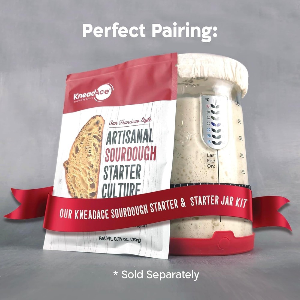 Ultimate Sourdough Starter Kit - Large Capacity Jar & Feeding Tracker Included