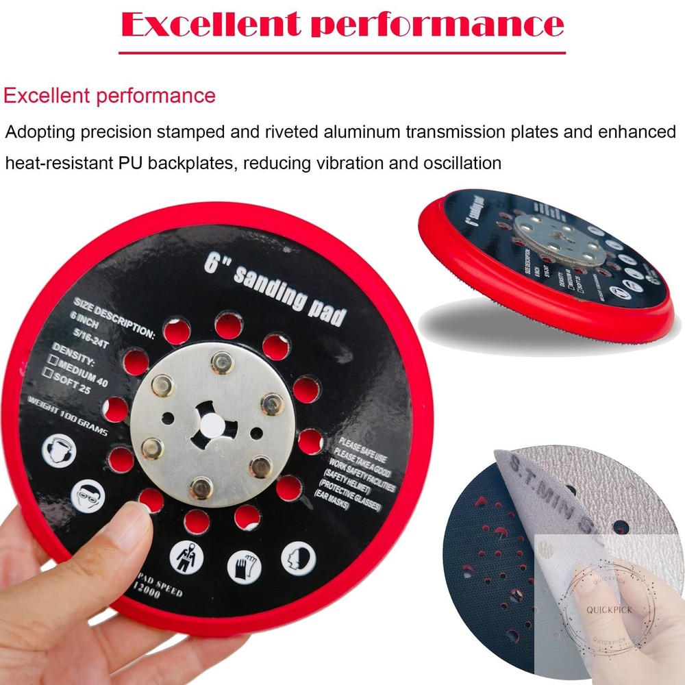 6 Inch Replacement Sander Pad for Bosch GET75-6N Sander - 6" Hook and Loop Sand