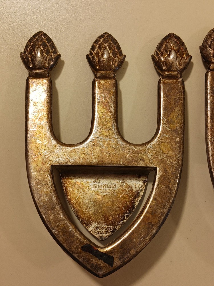 Vintage Sheffield Silver Co Italy Bookmark Spoon Rest Pinecone Acorn Trident