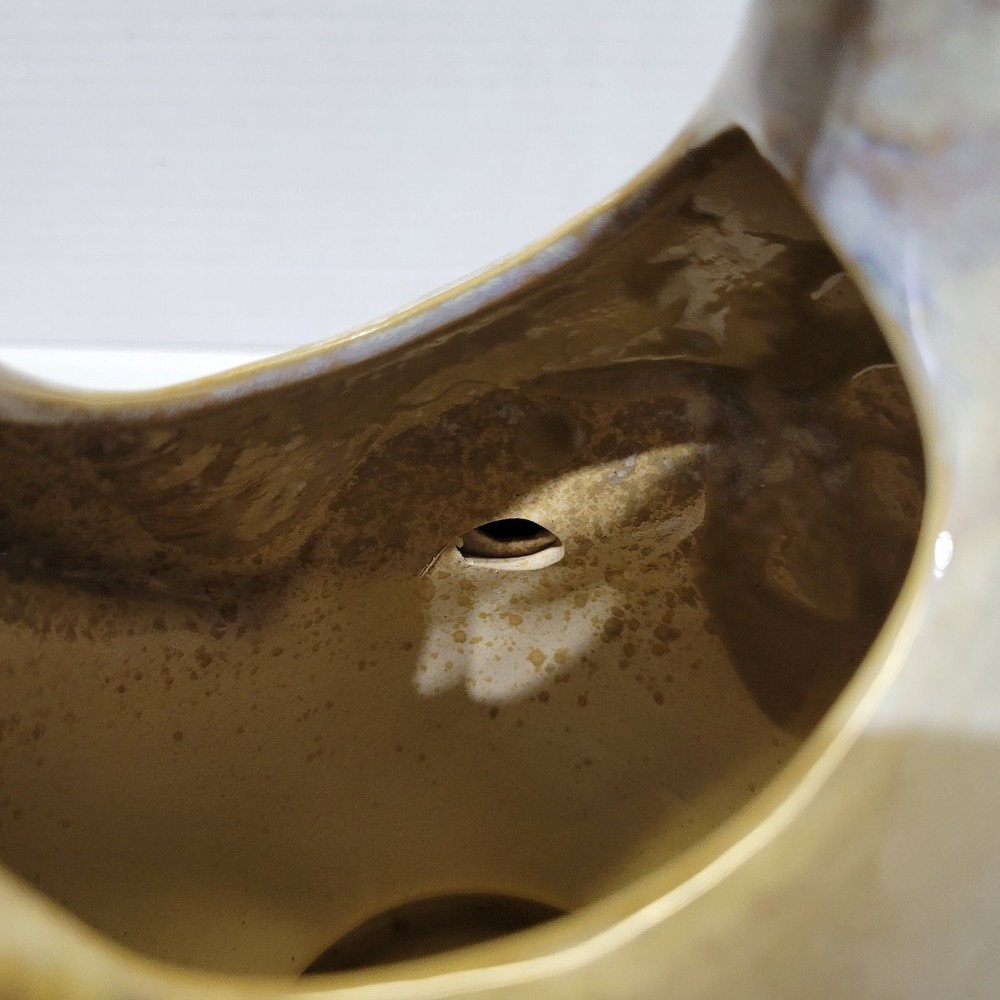 Ceramic Chicken Pitcher Glazed Handmade 9.5in