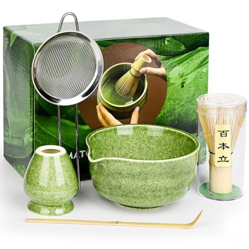 Matcha Whisk Set-Japanese Matcha Tea Kit includes Matcha Bowl with