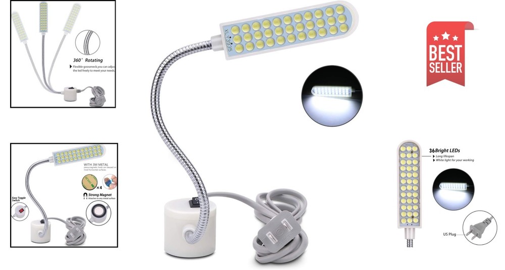 Energy-Efficient 36 LED Craft Light with Strong Magnetic Mount for Versatile Use