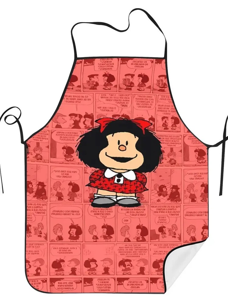 Vintage Cartoon Printed Apron, 100% Polyester Woven
