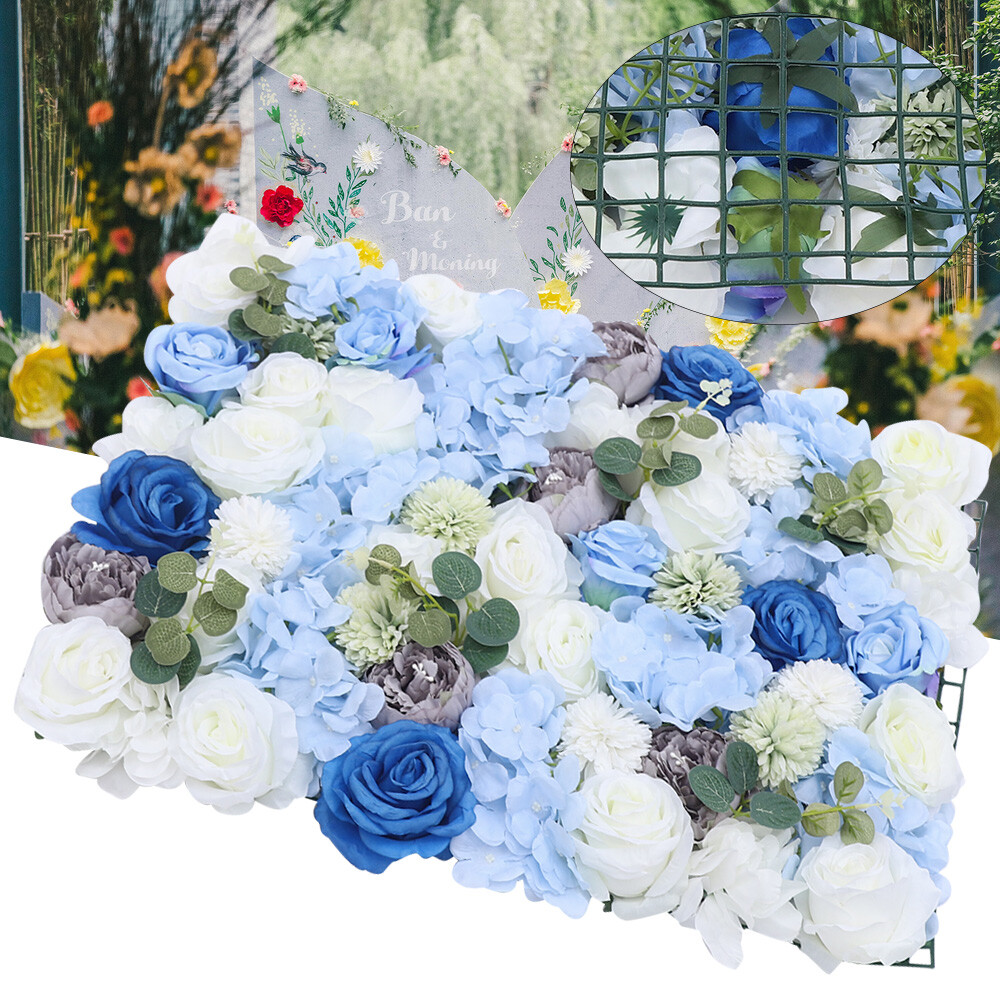 6Pcs Artificial Flower Wall Panel Floral Panel Background Wedding Birthday Decor