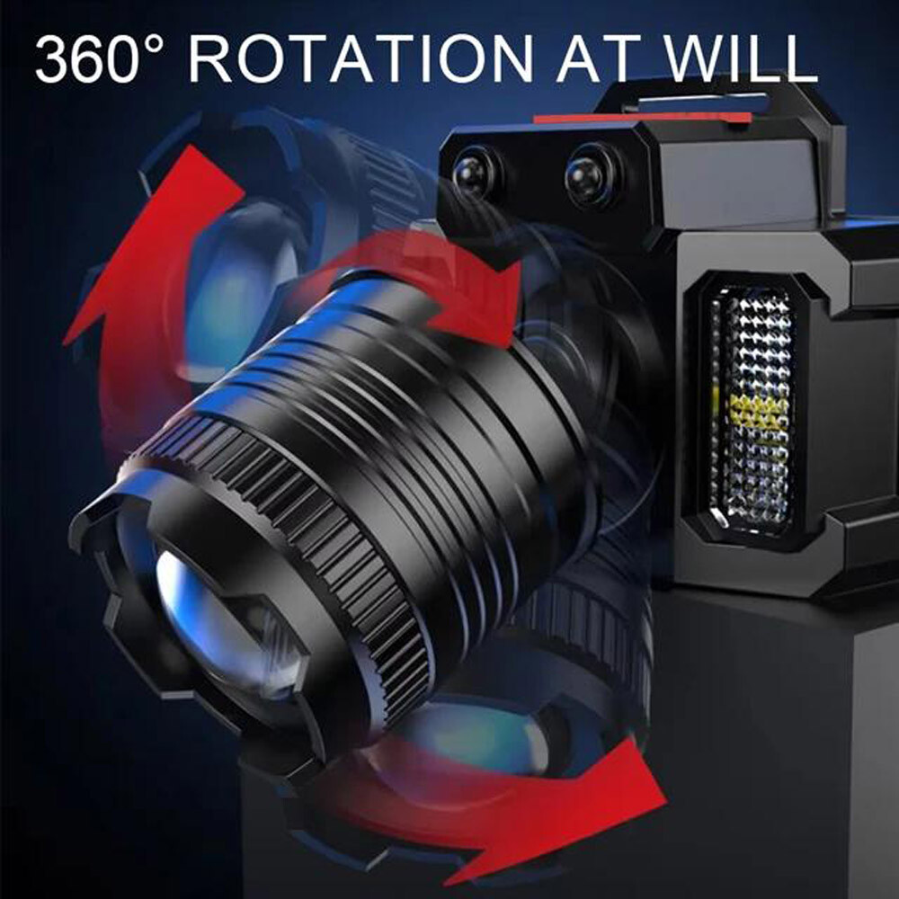 Super Bright LED Headlamp Flashlight USB Rechargeable Headlight Waterproof Lamp