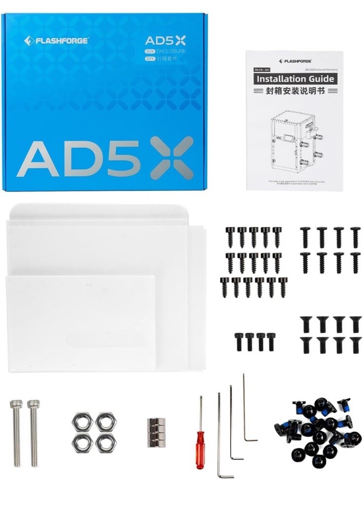 FLASHFORGE AD5X Enclosure Kit-Reduced Noise and Odor - High-Temperature - New