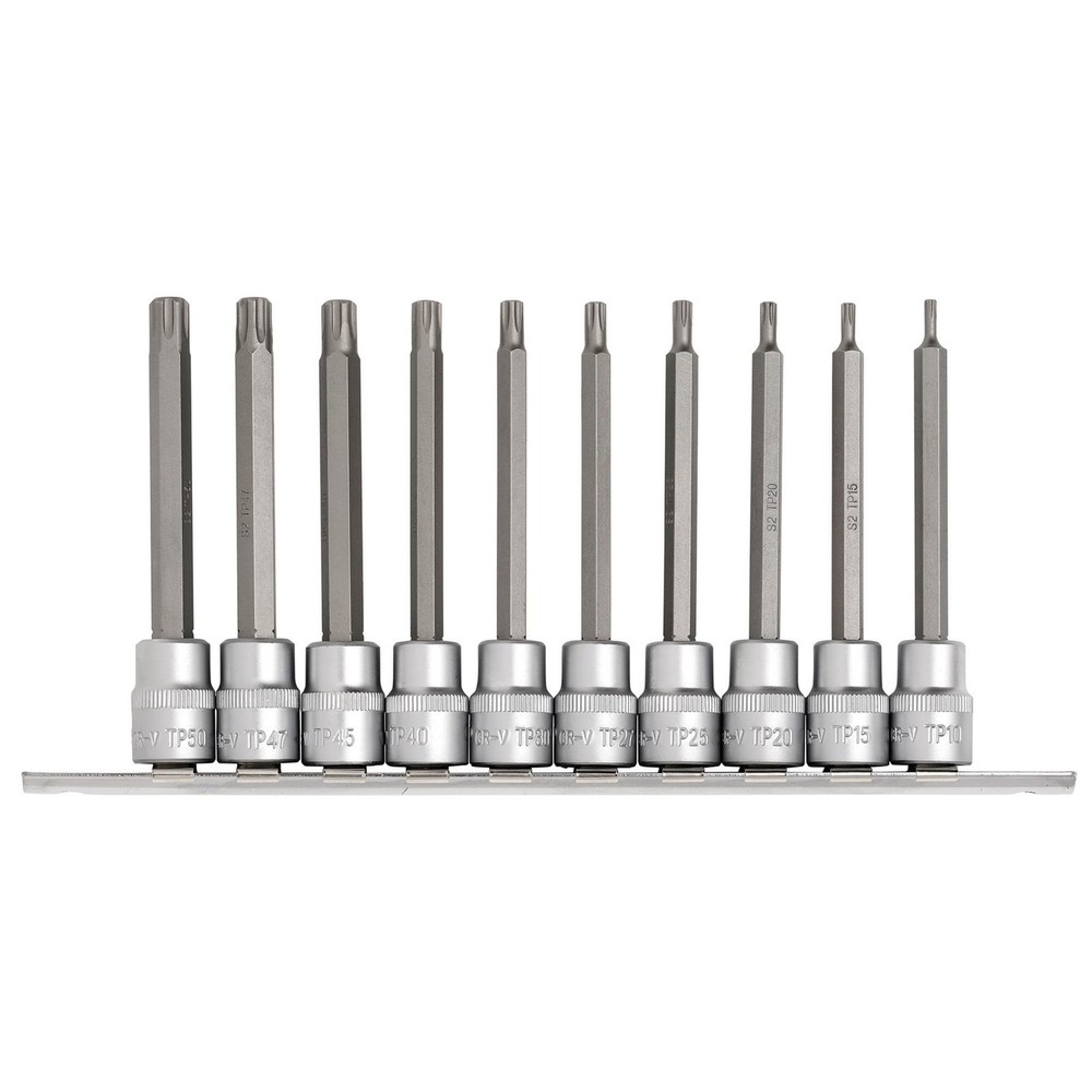 Draper Torx Star Plus Socket Bit Set 3/8" Sq. Dr 100mm 10 Piece 16340