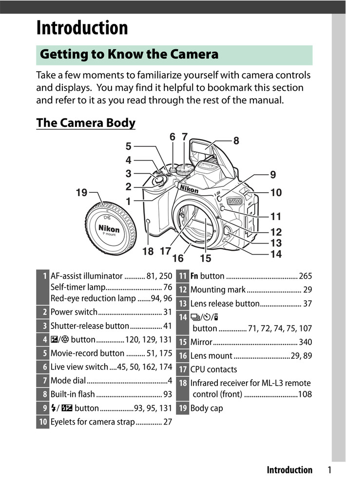 Nikon D5500 — Reference Manual User Guide Instructions — 433 Pages — USA Made