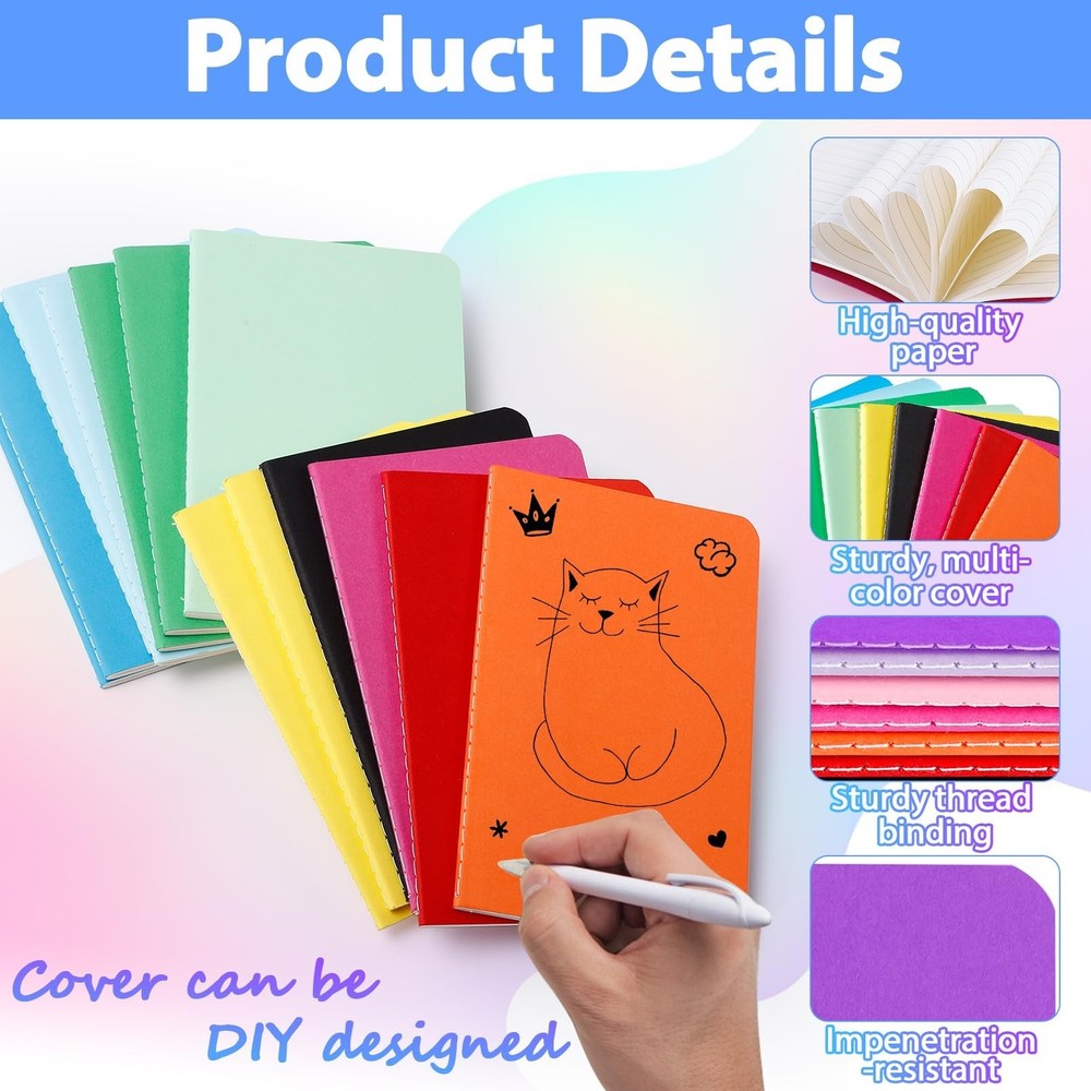 36 Pack Small Lined Notebooks Bulk,Mini Pocket Notebooks,Mini Journal Memo No...
