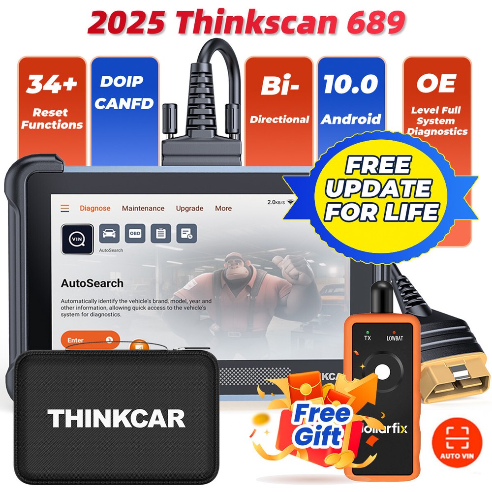 ThinkScan 689 Bidirectional E/CU Coding Scanner Auto Diagnostic Tool 34+Services
