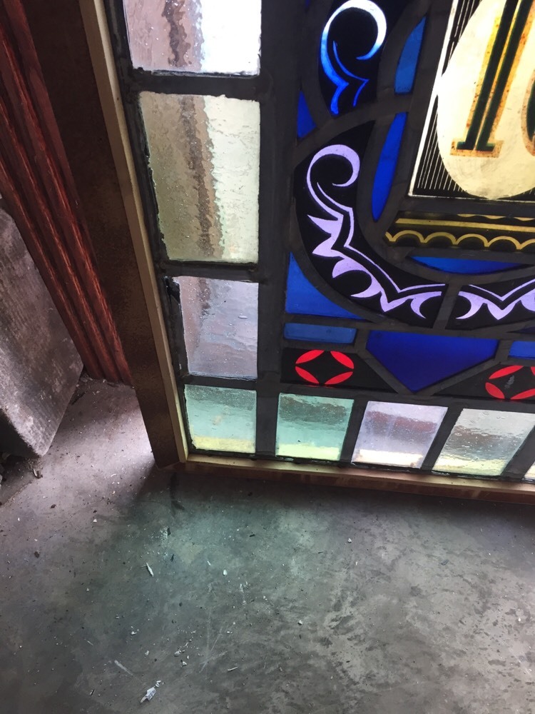 Sg 696 Antique Painted And Fired Religious Window Tabernacle