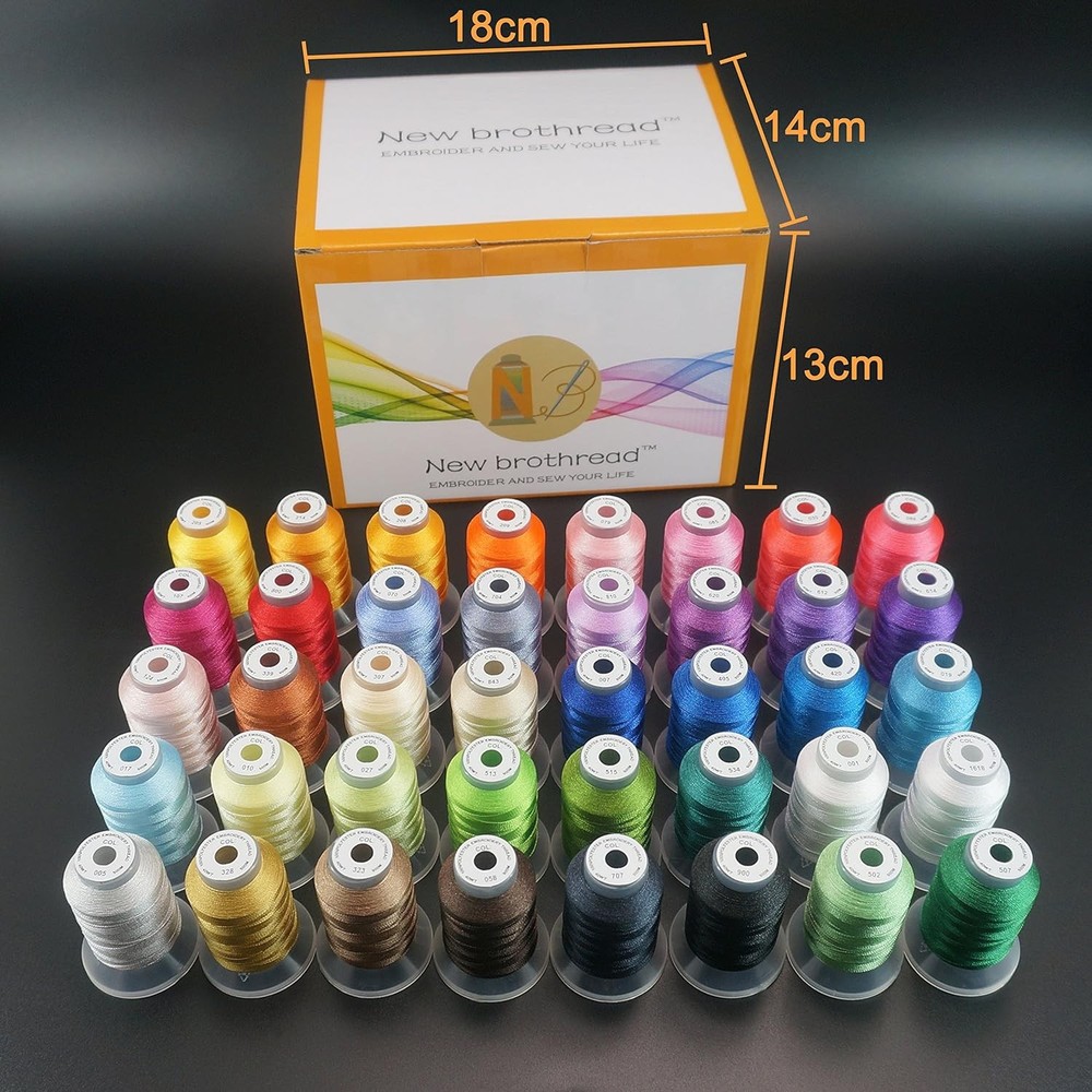 New brothread 40 Brother Colors Polyester Embroidery Machine Thread Kit 500M