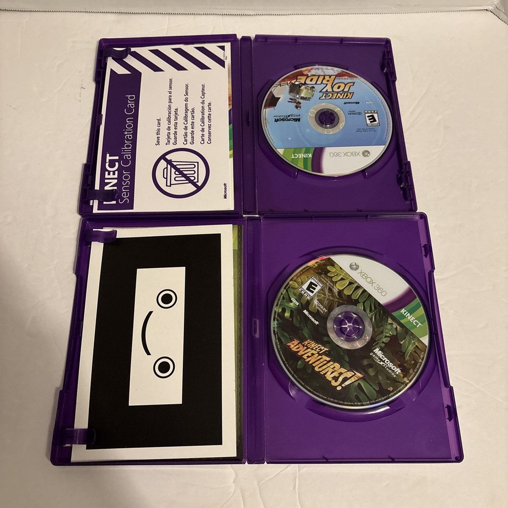 Microsoft Xbox 360 Kinect Sensor Bar 1414 Bundle + 8 Games *TESTED WORKING*