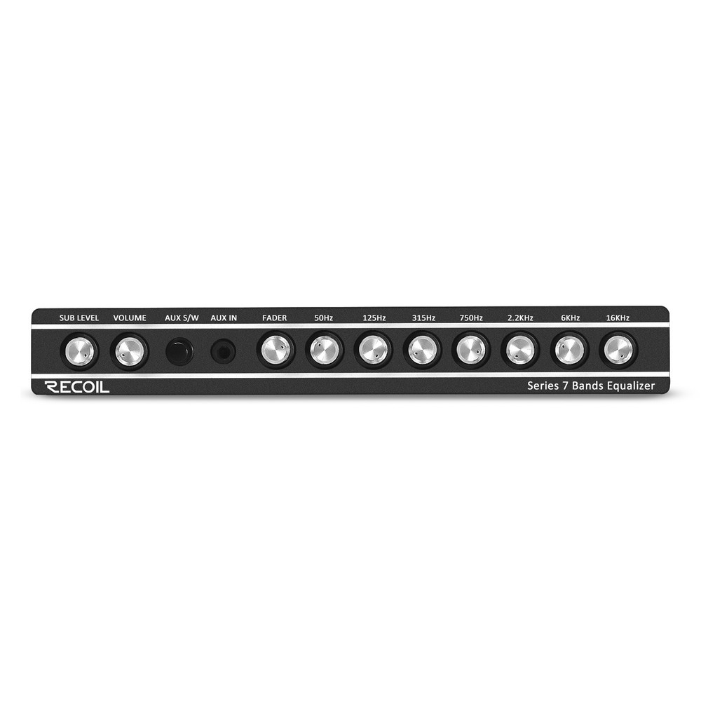 Recoil REQ7 Car Audio Equalizer 7 Band 1/2 DIN Pre-Amp Sound Processor
