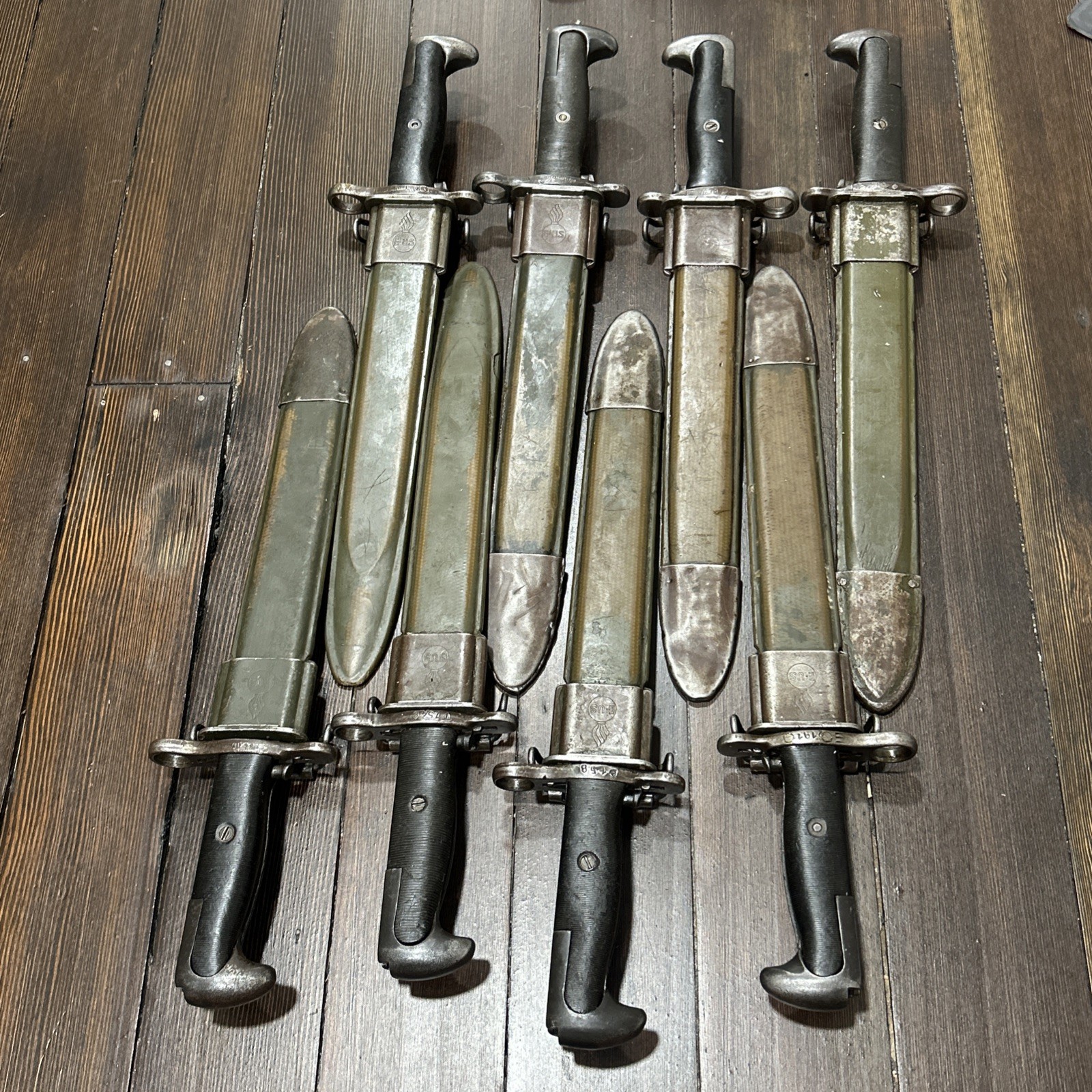 Original M1 Garand bayonet US marked w/ E-US scabbard also fits 1903 1903A3 NICE