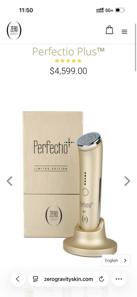 Zero Gravity Perfectio Plus Facial Toning Device Gold, Red & Infrared LED