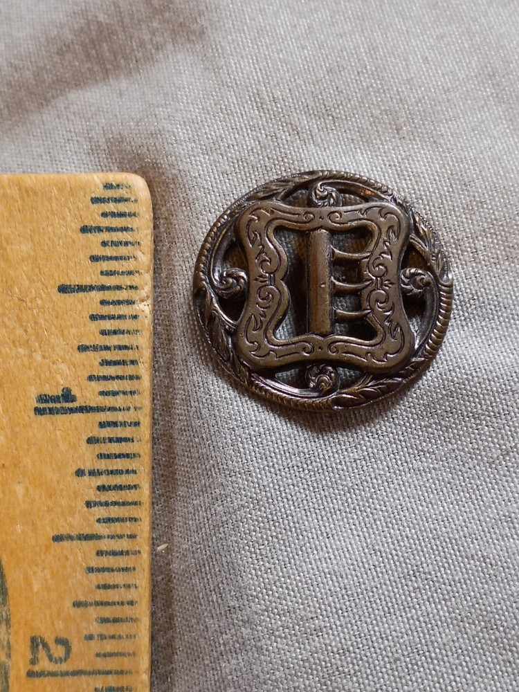Antique Ornate Buckle Metal Button.