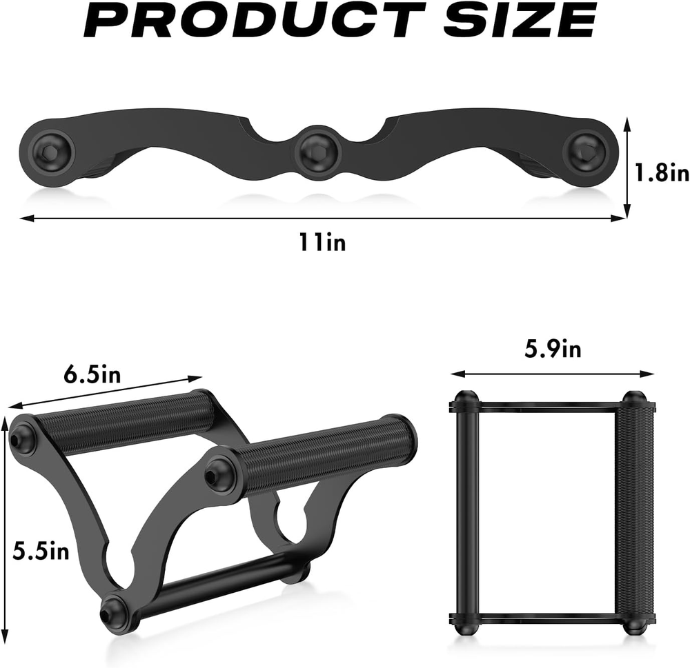 V Bar Landmine Handle Attachment, Solid Double D Row Handle with Non-Slip Grip