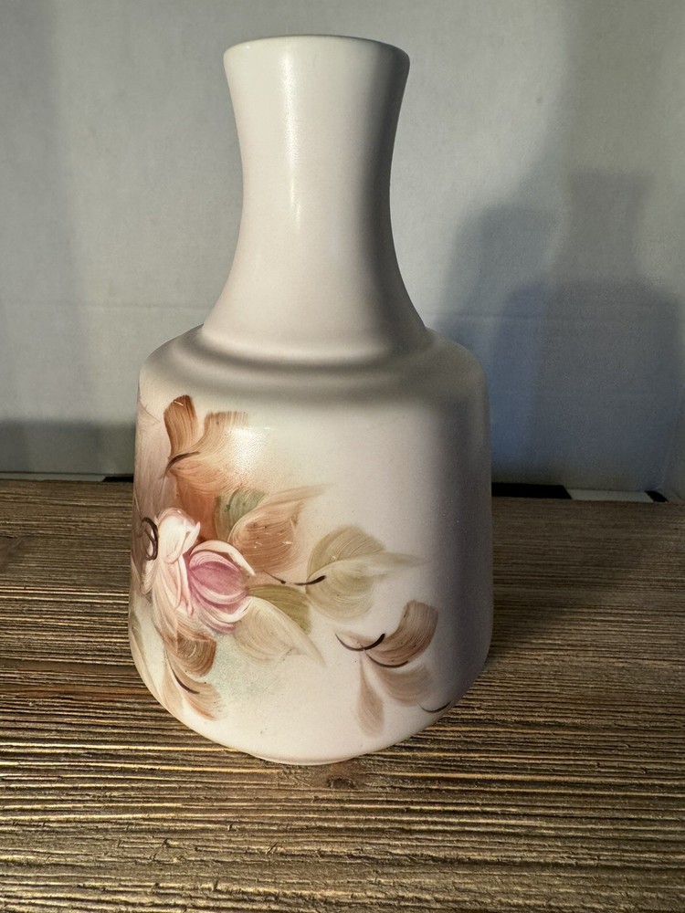 Hand painted Signed satin finish vase