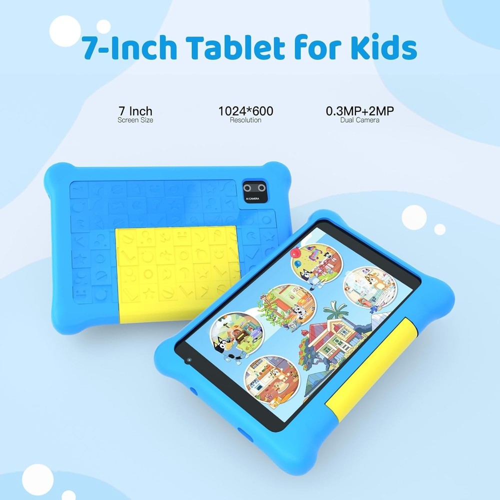 Kids Tablet 7" Android 12 Quad-core Tablet 32GB Tablets Shockproof Touchscreen