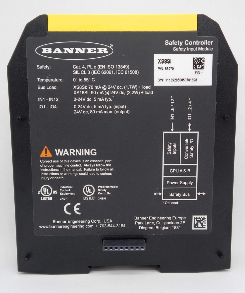 BANNER XS8SI 85070 - SAFETY CONTROLLER EXPANSION MODULE