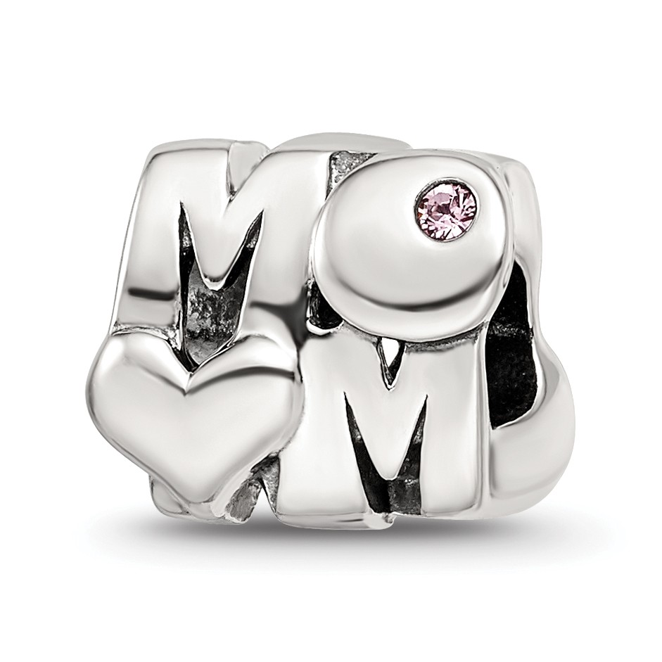 Silver Reflections Pink Crystals MOM Bead QRS3409