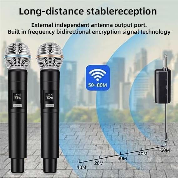 ProWireless Karaoke Microphone Set with Dual Mics & LED Display