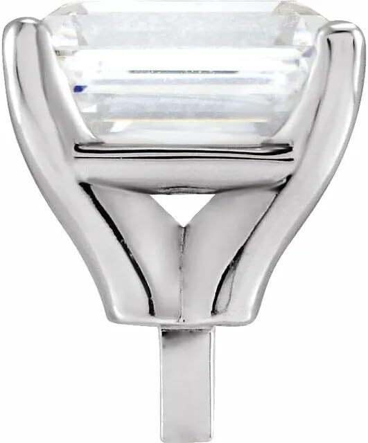 Sterling Silver Unset Emerald 4-Prong Peg Setting