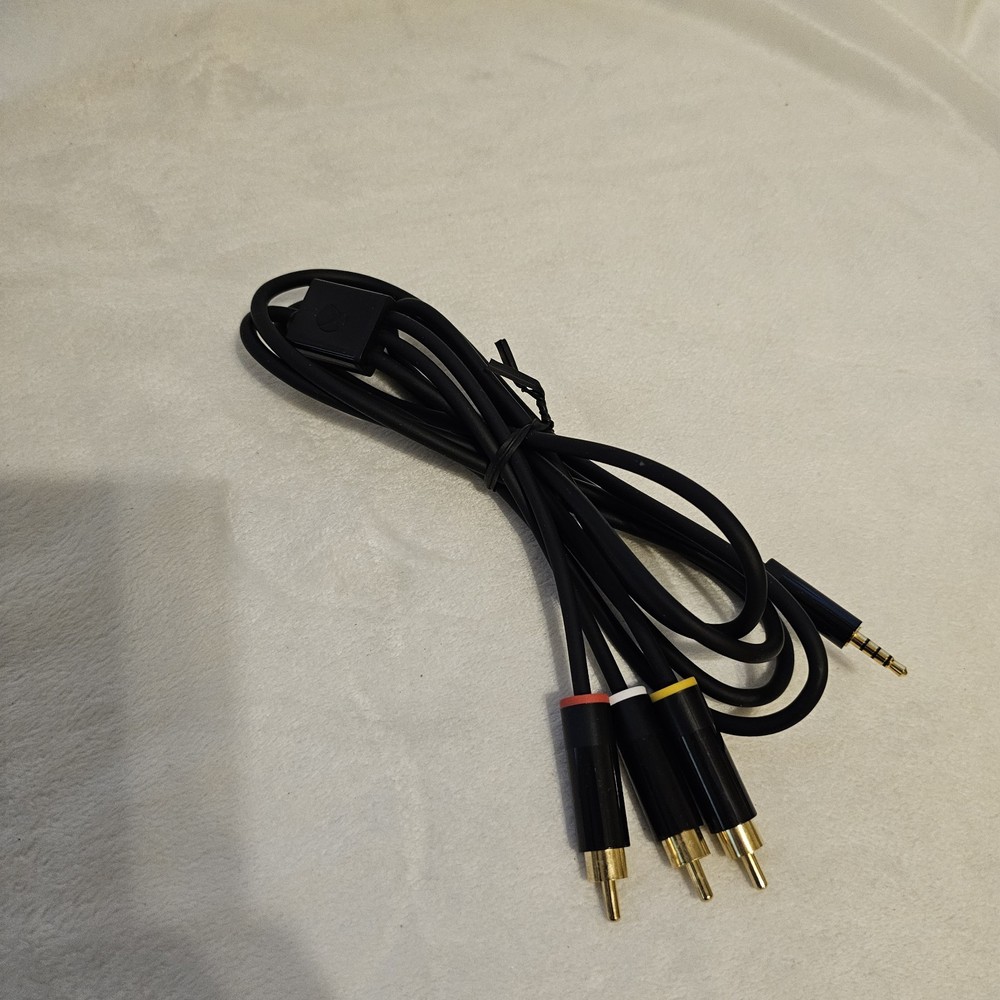 OEM Microsoft Xbox 360 E Slim AV Composite Cable 3.5mm To RCA. 6 Ft. Untested.